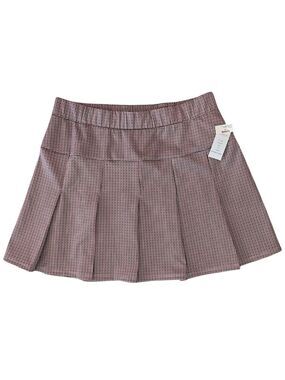 Olive & Oak Pleated Mini Skirt Plaid Small S Preppy School Girl NWT Houndstooth